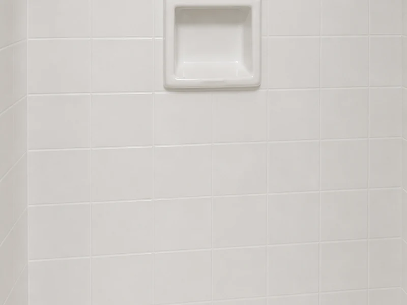 Reglazed bright-white tiled shower walls in a Lawrence Station Santa Clara condo